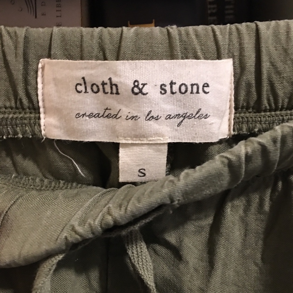 Cloth & Stone Anthropologie Army Green Pull On Pants - Picture 5 of 6